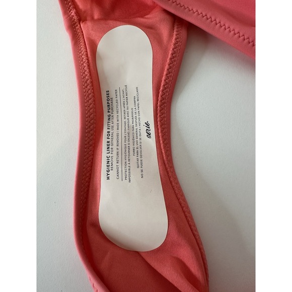 Aerie Cut Out One Piece Bathing Suit Women's Medium Pink Swimsuit Beach New - Picture 12 of 12